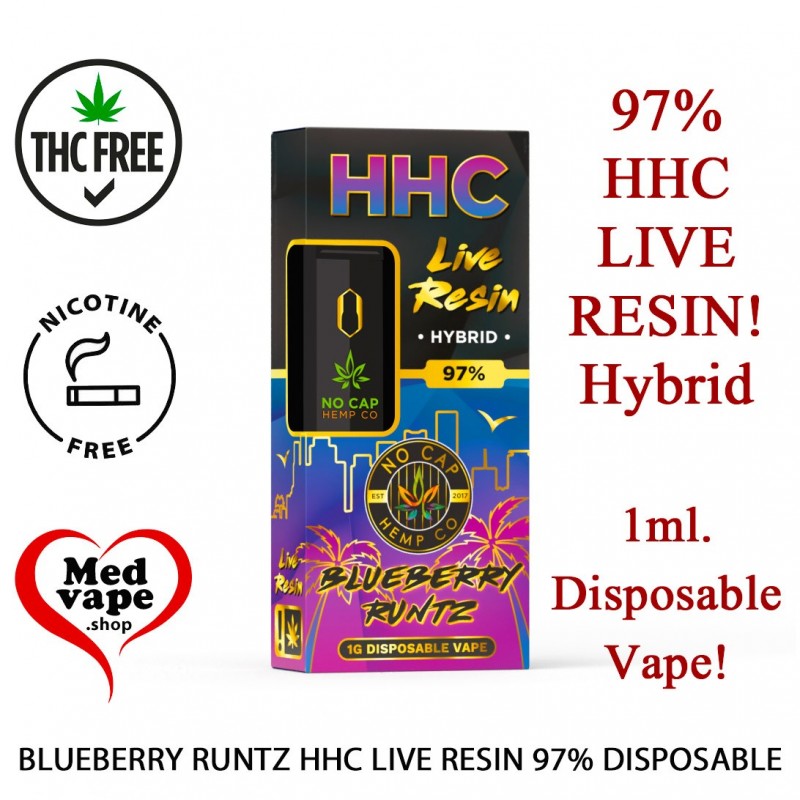 BLUEBERRY RUNTZ HHC LIVE RESIN - 1ml DISPOSABLE VAPE NO CAP MEDVAPE BLUEBERRY RUNTZ HHC LIVE RESIN - 1ml DISPOSABLE VAPE NO CAP MEDVAPE