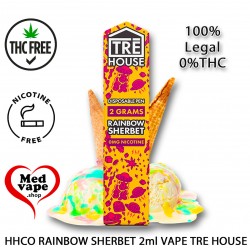 HHCO VAPE RAINBOW SHERBET HYBRID 2ml (0% THC) - TRE HOUSE MEDVAPE THC WEED
