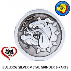 SILVER METAL GRINDER 3-PARTS 40MM – THE BULLDOG WEED LEGAL CANNABIS MEDVAPE THC